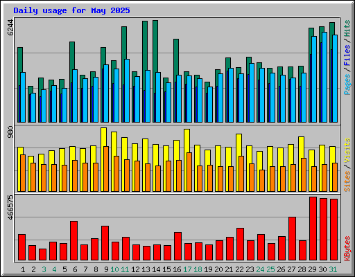 Daily usage for May 2025
