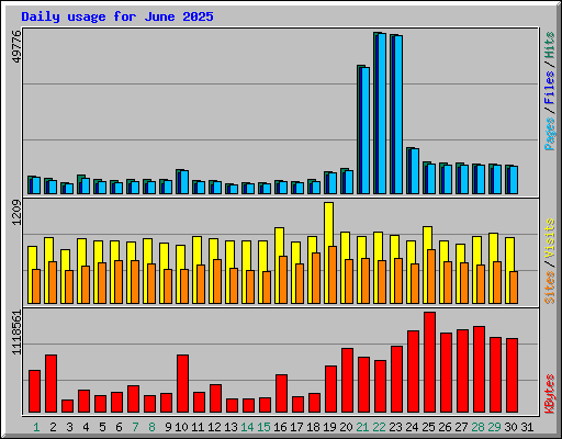 Daily usage for June 2025