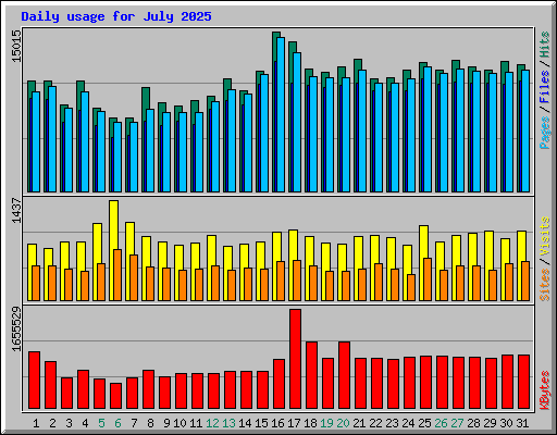 Daily usage for July 2025